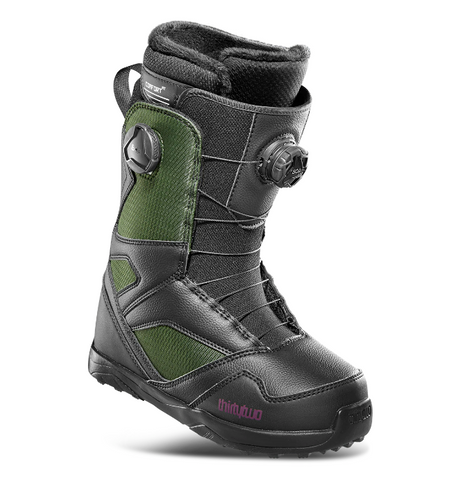 ThirtyTwo - Women's Snowboard Boots, STW Double BOA, BLK/GRN. 2024