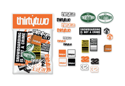 ThirtyTwo - Sticker Pack, 32 Assorted