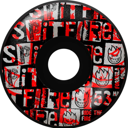 Spitfire - F4 99DU Ransom Radial Skateboard Wheels, Black 53mm