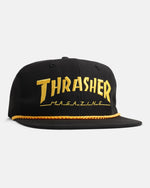 Thrasher Rope Snapback Hat - Black Yellow