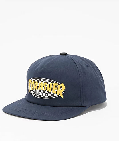 Thrasher Checkered Oval Snapback Navy
