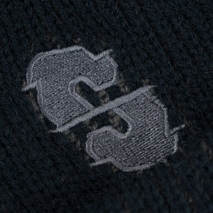Souvenir- Two Tone Ribbed Beanie, Black
