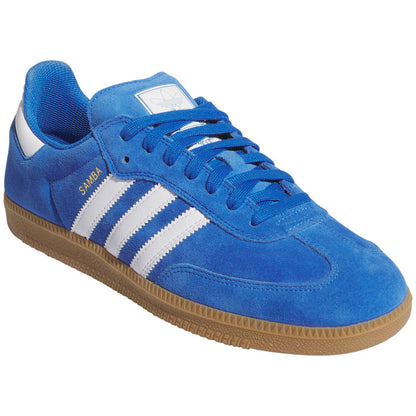 Adidas - Samba ADV Bluebird, White & Gum Skate Shoes