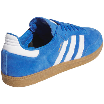 Adidas - Samba ADV Bluebird, White & Gum Skate Shoes