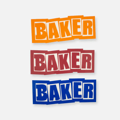 Baker - Sticker, Brand Logo. Small. ORN/MAR/BLU