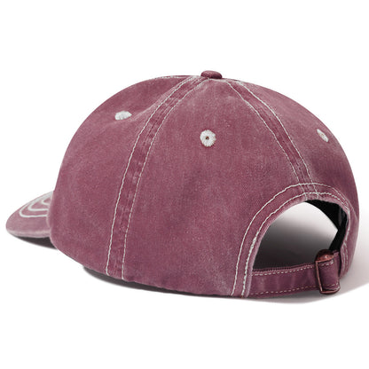 Butter Goods - Rounded Logo 6 Panel Cap, Washed Burgundy