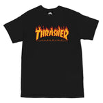 Thrasher - T Shirt, Flame Logo. Black
