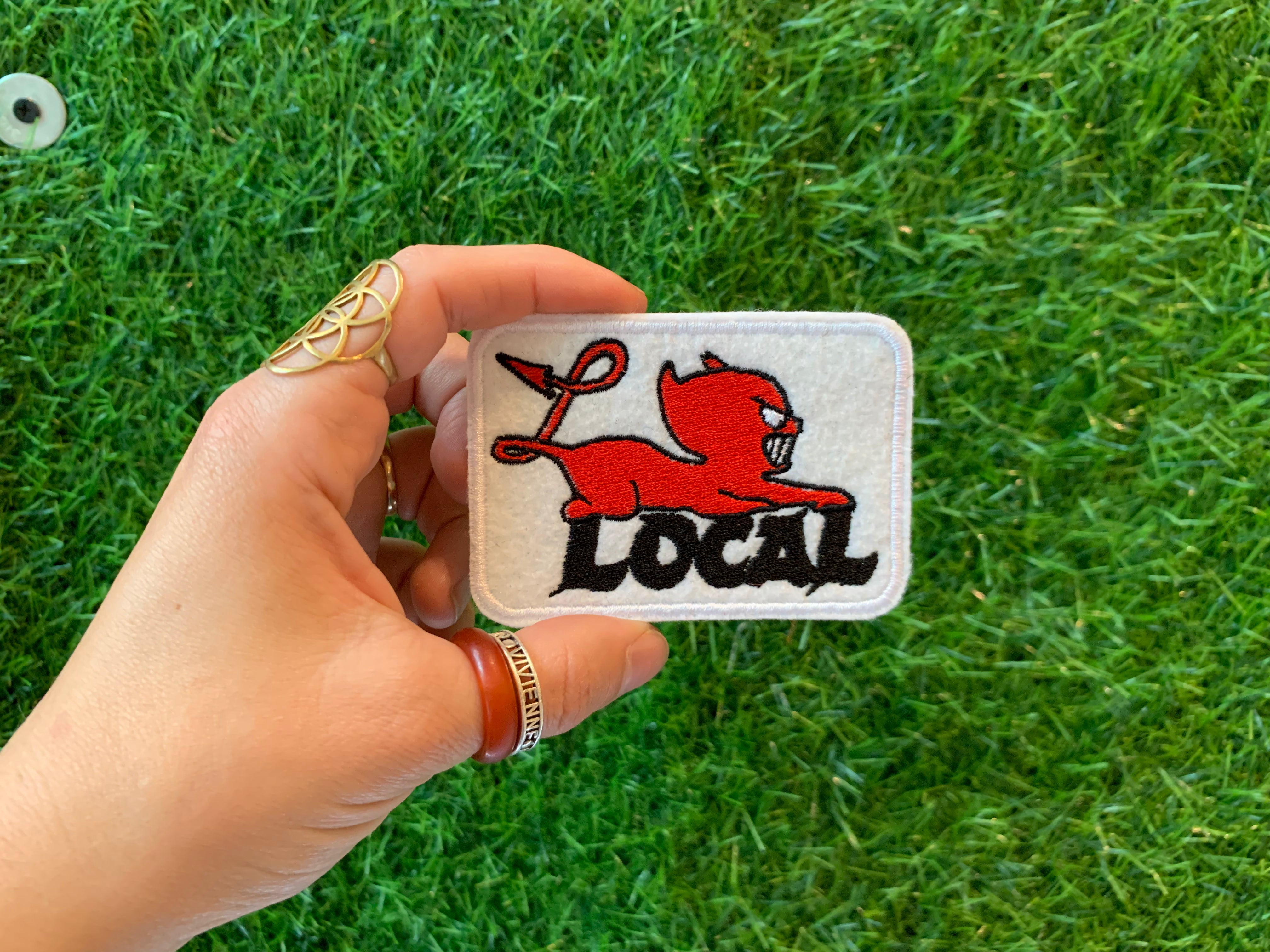 The Local - Patch, Devil White – The Local Skate Shop