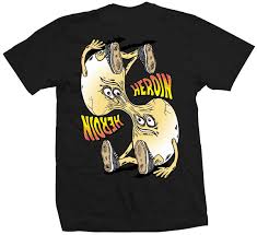 HEROIN SKATEBOARDS MERGED EGG BLACK TEE