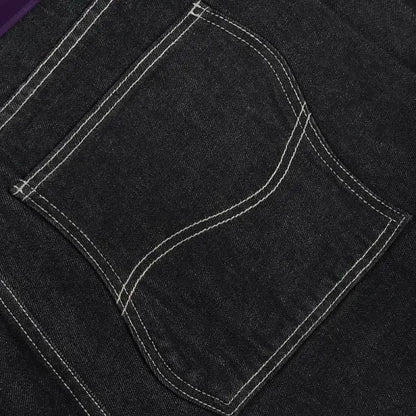 Dime Classic Relaxed Denim Pants, black/contrast stitch