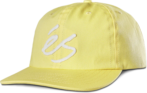 ÉS - Hat, Script Applique. Snapback. Yellow