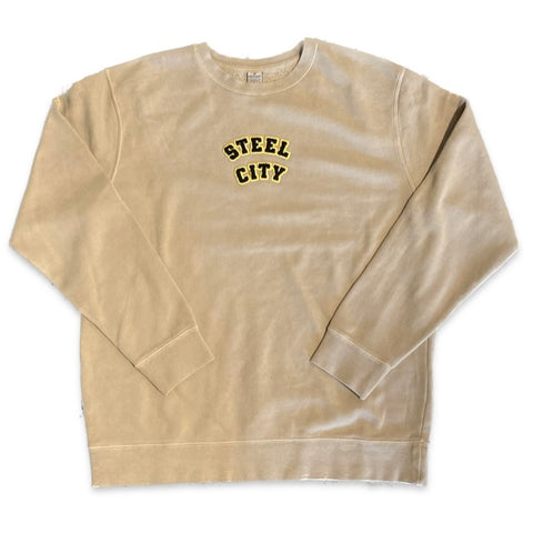 The Local - Crewneck, Chenille Steel City. Beige