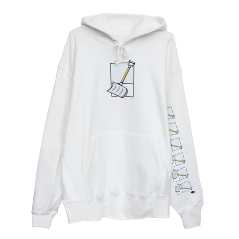 The Local - Hoodie, Shovel. White. S9D4