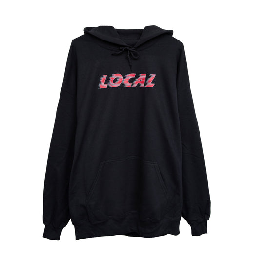 The Local - Hoodie, Speed Font. BLK/RED. MADE TO ORDER