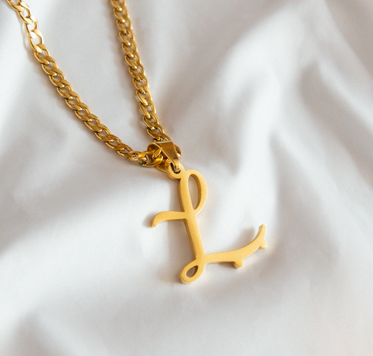 The Local - Chain, Gold L Pendant,