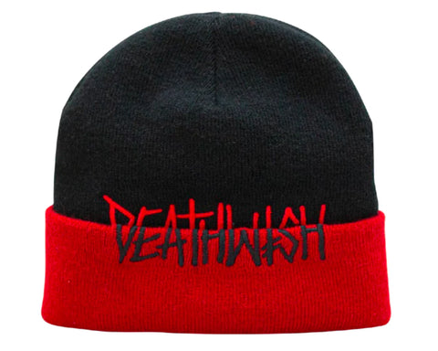 Deathwish - Beanie, Split. BLK/RED