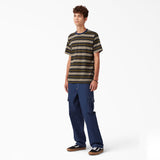 Dickies - T Shirt, Striped. Black/Moss Stripe