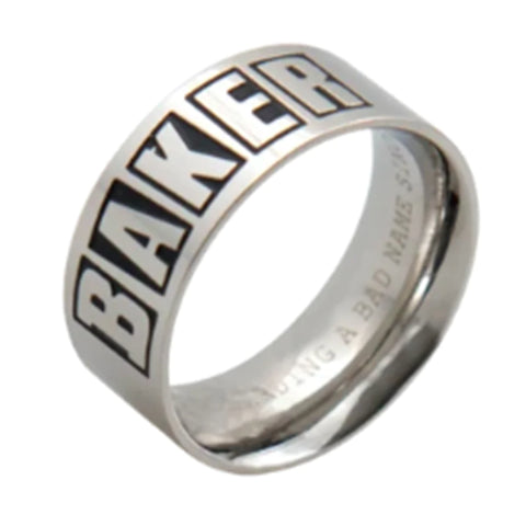 Baker - Ring, Brand Logo. Silver