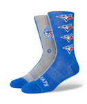 Stance - Socks, MLB Blue Jays Split Crew. Blue