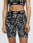 Obey - Shorts, Scribbles. BLK. Womens