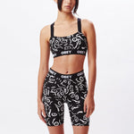Obey - Shorts, Scribbles. BLK. Womens